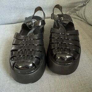 Stylish Black Platform Sandals